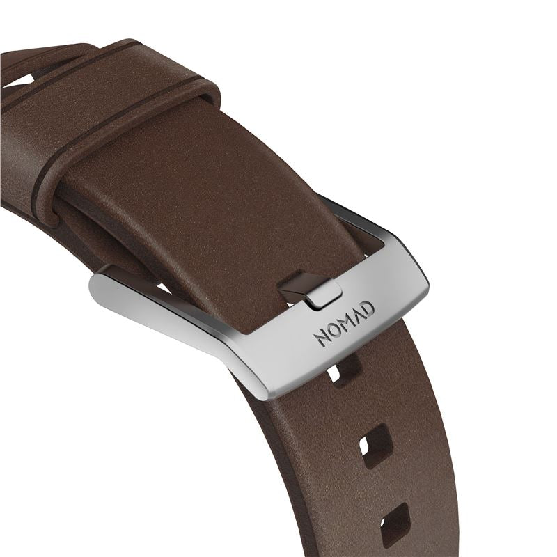 Nomad Leather Strap za Apple Watch 42/44/45 mm - Brown/Silver