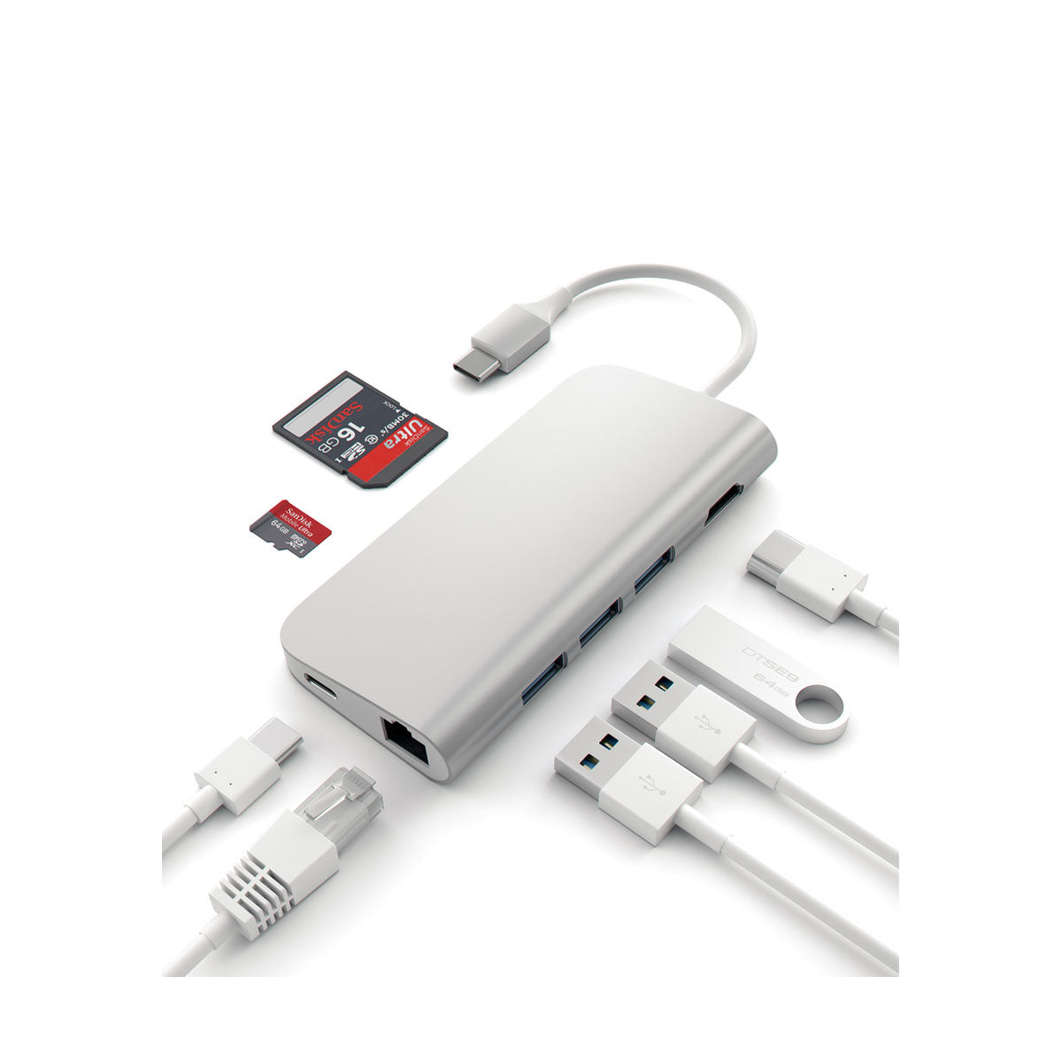 Satechi Type-C Multi-Port 4K Adapter - Silver