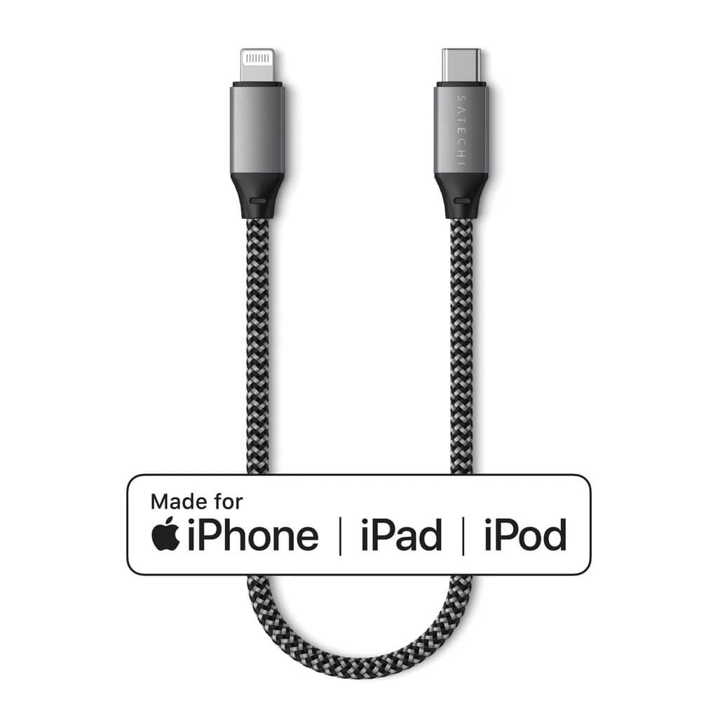 Satechi USB-C to Lightning Cable (25 cm) - Space Gray