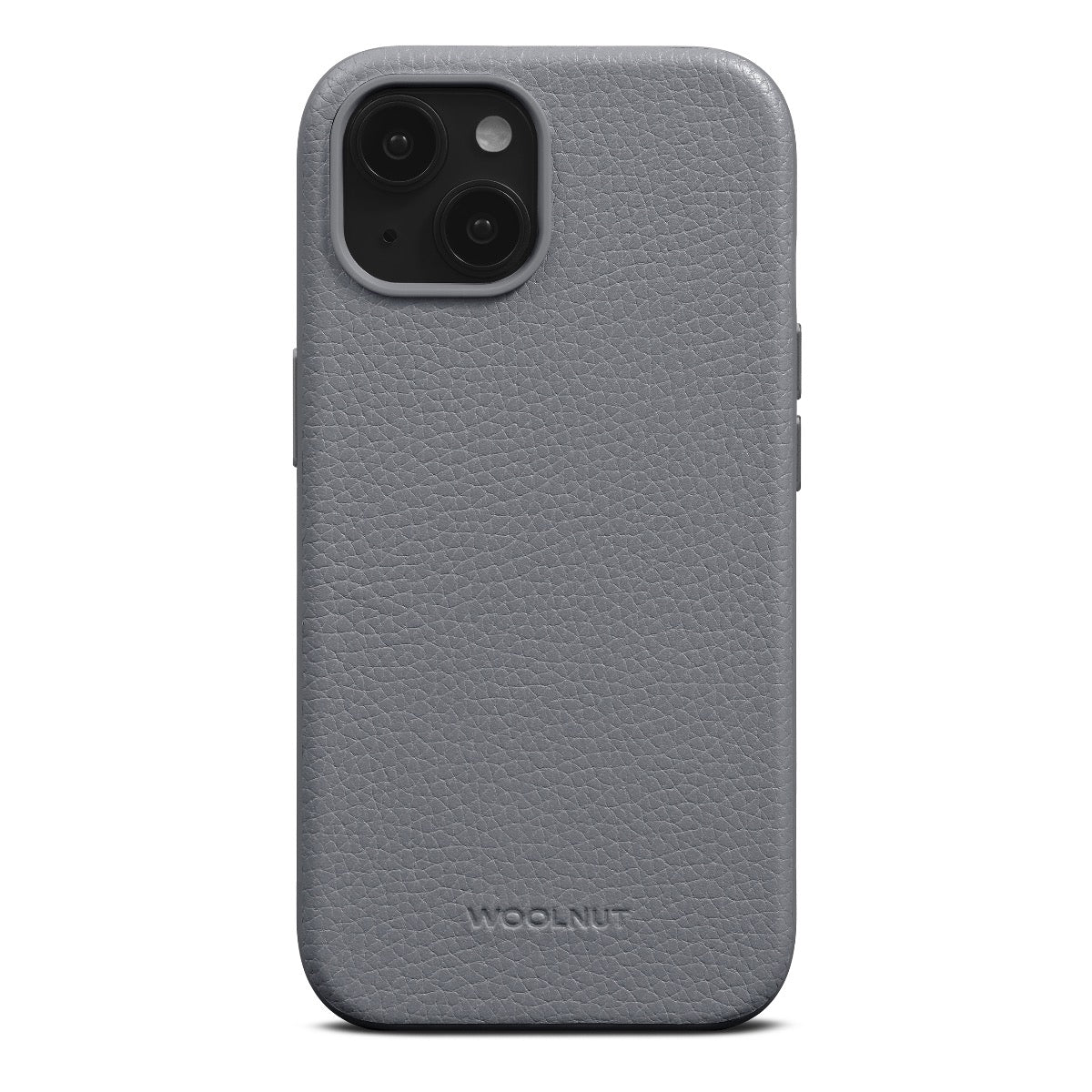 Woolnut kožna maska za iPhone 15 siva