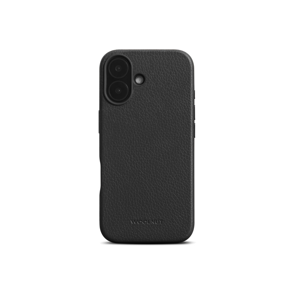 Woolnut kožna maska za iPhone 16 crna