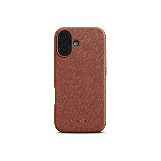 Woolnut Leather Case za iPhone 16 - Cognac