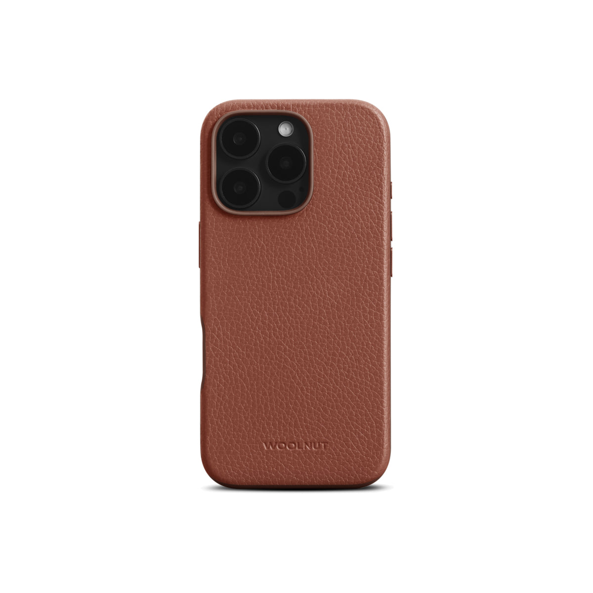 Woolnut kožna maska za iPhone 16 Pro konjak